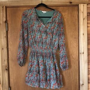 Easel long sleeved floral mini dress